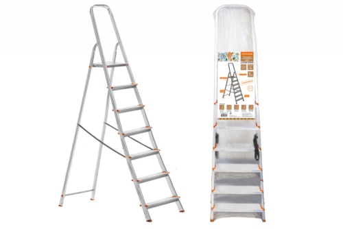 Стремянка алюминиевая СА7, 7 ступеней, усиленный профиль h=1470 мм, Народная | код SQ1028-0107 | TDM НАРОДНЫЙ Стремянка алюминиевая СА7, 7 ступеней, усиленный профиль h=1470 мм, Народная | код SQ1028-0107 | TDM НАРОДНЫЙ