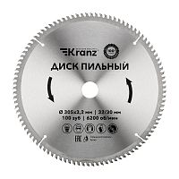 Диск пильный 305 мм х 100 зуб х 32/30 мм Kranz | код KR-92-0136 | KRANZ