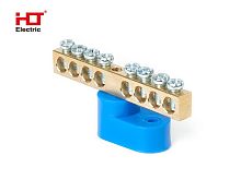 Шина N ноль на одном угловом изол ШНИ-6х9-8-У1-синий HLT | код 081-01-102 | HLT