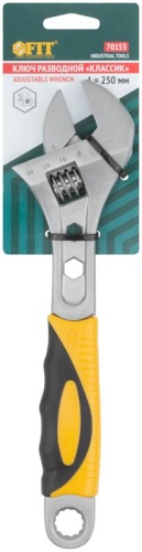 Ключ разводной Классик, шкала, увеличенный захват, прорезиненная ручка 250 мм, 33 мм | код 70153 | FIT фото 3