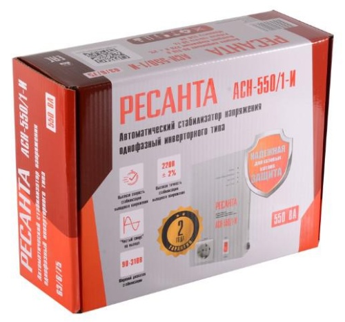 Стабилизатор напряжения однофазный инверторный 500Ва/400Вт | код 63/6/75 | Ресанта фото 6