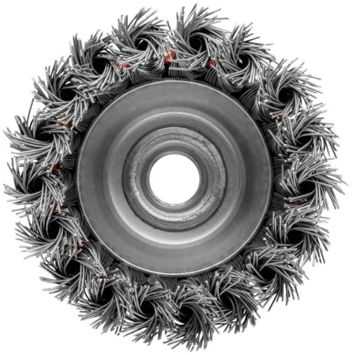 Корщетка-чашка, гайка М14, стальная витая проволока 75 мм, блистер | код 39097 | FIT фото 5