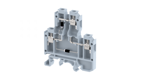 Клемма проходная винтовая с электронными компонентами 2,5 мм2, двухуровневая, 2 диода 1N 4007 с общим катодом, на 3 подключения, серая KUDD4CC1_MT0716C(G) | код 1102520310 | Elmex Клемма проходная винтовая с электронными компонентами 2,5 мм2, двухуровневая, 2 диода 1N 4007 с общим катодом, на 3 подключения, серая KUDD4CC1_MT0716C(G) | код 1102520310 | Elmex