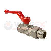 Кран шаровой латунный с американкой никел. покрытие ВН/НР ручка-рычаг 1дюйм (16/4) | код VF.225.NR1.100 | VALFEX