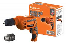 Дрель ДЭ-450Б, мощ. 450 Вт, 0-3000 об/мин, БЗП, 0,8-10 мм, рев. рег. оборот, шнур 2 м, Рубин TDM | код SQ1085-0101 | TDM