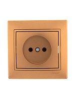 Розетка 1-м СП Мира 16А IP20 без заземл. со вставкой керамика зол. метал. LEZARD 701-1313-121