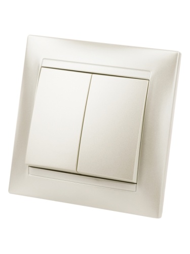 Выключатель 2-х кл. 10А перламутр Лама TDM | код SQ1815-0802 | TDM