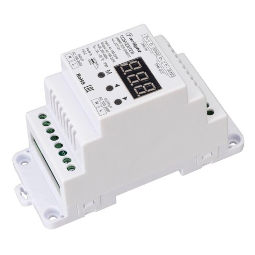Конвертер SMART-K29-DMX512 (230V, 1x2A, TRIAC, DIN) (ARL, IP20 Пластик, 5 лет) | код 27131 | Arlight