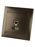 Розетка компьютерная RJ45 бронза Лама TDM | код SQ1815-0716 | TDM