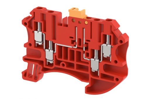 Клемма проходная винтовая 2,5 мм2 с размыкателем, на 4 подключения, красная TQK2.5-2X2-RED | код 1202150002 | Elmex Клемма проходная винтовая 2,5 мм2 с размыкателем, на 4 подключения, красная TQK2.5-2X2-RED | код 1202150002 | Elmex