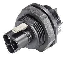 Вилочный разъем в панель, М25, IP68(69k), 3 полюса, винтовая фиксация провода, номинальные характеристики: 250/400V, 20A, цвет: черный, серия RST Classic | код 96.032.5053.1 | Wieland