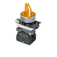 Переключатель на 2 положения с фиксацией и подсветкой, желтый, 1NO, 24V AC/DC, IP65, металл MTB4-BK25711 | код 137177 | MEYERTEC