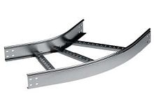 Угол горизонтальный 45 градусов 100x200 R-600, лонжерон 1,5 мм, цинк-ламельный, в комплекте с крепежными элементами и соединительным | код LIC0162KZL | DKC