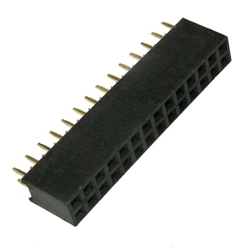 Гнездо для плат 2.54 мм RUICHI PBD 28 (PBD 2x14), 28 контактов | код 63453 | Ruichi