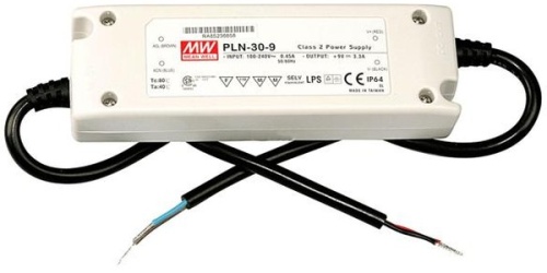 Источник питания AC-DC, 30Вт, IP64, вход 90…264В AC, 47…63Гц , ККМ, выход20В рег.-10%/1.5A, рег. 3...-25%, изоляция 3000В AC, в кожухе 147х47х30мм, -30…+40С | код PLN-30-20 | MeanWell
