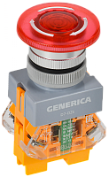 Кнопка D7-DZS Грибок d=22мм 1з+1р пов. с п/ф кр. GENERICA | код BBG50-11DZS-3-11-K04-G | GENERICA by IEK