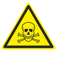 Знак W 03 Опасно. Ядовитые вещества 200х200х200 мм, пластик ГОСТ Р 12.4.026-2001 EKF | код pn-w-03 | EKF