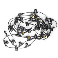 Гирлянда Белт-лайт 10 м + 1,5м сетевой шнур 40 патронов E27 шаг 25 см Чёрная UDL-K110 40/E27/10M IP65 BLACK BELT-LIGHT | код UL-00006440 | Uniel