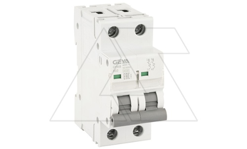 Авт. выключатель GYM8-2P-10B, 2P, 10A, хар-ка B, 4,5kA, 2M | код GYM82P10B | GEYA