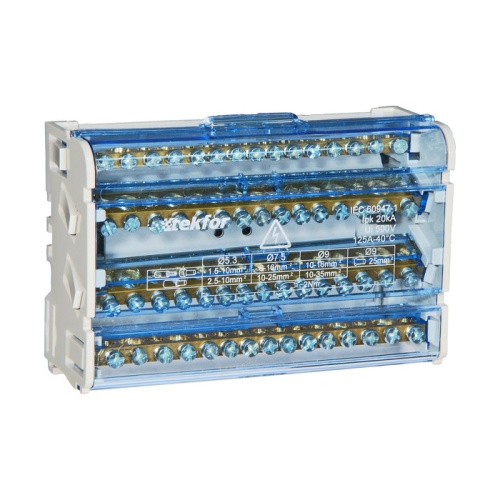 Шина нулевая в корпусе на DIN-рейку SNK-2-4-15-Ni, никелированная, в корпусе 4 шины по 15отв., крепление на DIN-рейку | код A8300-06-09-012 | РЕЛЕ И АВТОМАТИКА Шина нулевая в корпусе на DIN-рейку SNK-2-4-15-Ni, никелированная, в корпусе 4 шины по 15отв., крепление на DIN-рейку | код A8300-06-09-012 | РЕЛЕ И АВТОМАТИКА