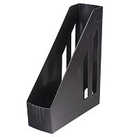 Лоток вертикальный для бумаг BRAUBERG Contract (260х85х300 мм), отверстия на торцах, черный, 230886 | код 230886 | BRAUBERG