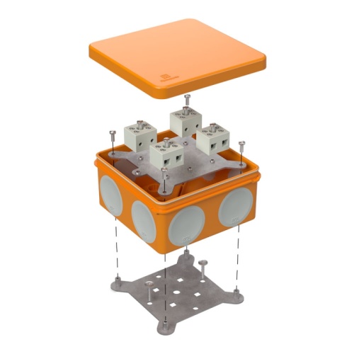 Коробка огнестойкая для о/п двухкомпонентная 60-0300-FR6.0-8 Е15-Е120 RAL2004 100х100х50 (14 шт/кор) Промрукав | код 60-0300-FR6.0-8 | ПРОМРУКАВ