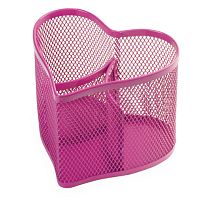 Подставка-органайзер BRAUBERG Germanium, металлическая, в виде сердца, 3 секции, розовая, 231983 | код 231983 | BRAUBERG