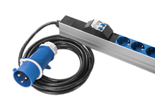 Верт блок розеток, мониторинг, измерение, 1 фаза 32A, авт, 24S, 1820 мм, вх IEC 309, шнур 3 м | код R-MC1-32-24S-A-MI-1820-3-2P | REM