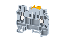 Клемма проходная винтовая 2,5 мм2 с размыкателем, с тестовым гнездом, на 2 подключения, серая DUTKD2.5TS-GREY | код 1702160000 | Elmex