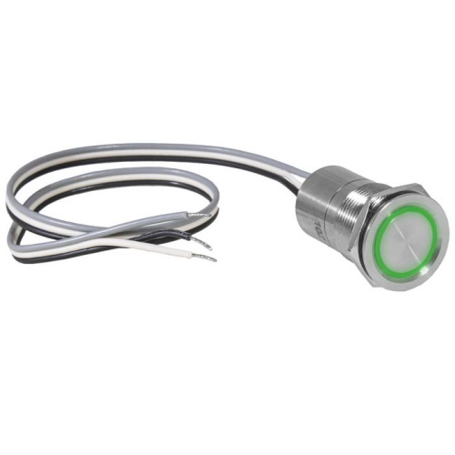 Кнопка сенсорная с подсветкой, с фиксацией RUICHI TS25-11ZC/G/S off-on, М25, IP68, нержавеющая сталь | код 114200 | Ruichi