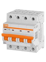 Авт. выкл. ВА47-60 4Р 10А 6кА х-ка С TDM | код SQ0223-0123 | TDM