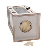 Фонарь декоративный 15х15х38см тепл. бел. со свечкой корпус из дерева беж. Neon-Night 513-073