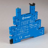 Розетка с винтовыми клеммами (с зажимной клетью) для реле 34 серии, питание 125В АС, подавление тока утечки, в комплекте пластиковая клипса, опции: LED | код 93013125 | FINDER