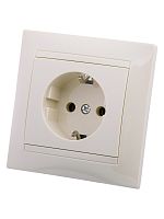 Розетка 2П+З 16А 250В сл. кость Лама TDM | код SQ1815-0123 | TDM