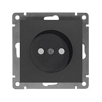 Розетка одноместная UNIVersal серия Афина б/з, з/ш, с/у, 16А, 220В, графит (еврослот), механизм | код A0047-Gr | Universal