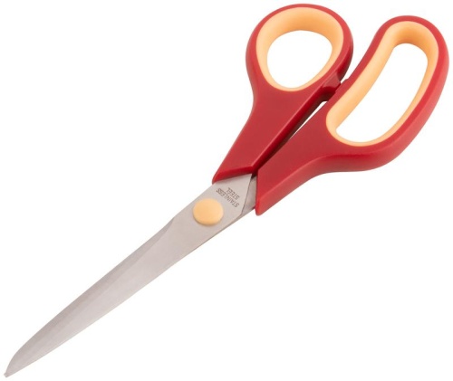 Ножницы бытовые нержавеющие, прорезиненные ручки, толщина лезвия 2.0 мм, 215 мм | код 67330 | FIT фото 2