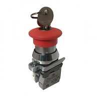 Выключатель Briswik КЕ 211/2м -С красный 1но+1нз Гриб Ключ с фикс IP66 УХЛ2 10А | код aT-PV-6Ai-0221 | Briswik