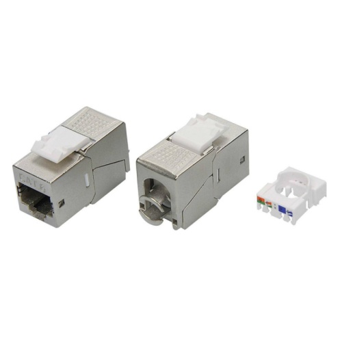 Модуль Keystone RJ45 CAT 6 экранированный (STP), 180 градусов, серебристый | код RNK6F90TL | DKC