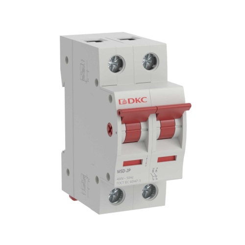 Выключатель нагрузки модульный YON max типа MSD, 2 полюса, 40А | код MSD-2P40 | DKC