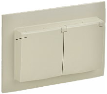 SKANDY Роз. 2-я с кр. 16А в сб IP44 SK-R12B беж. IEK | код SK-R26-16-44-K10-F | IEK