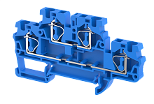 Клемма проходная пружинная 4 мм2,двухуровневая, на 2 подключения, синяя SQ4-2T-BLUE | код 2103020001 | Elmex