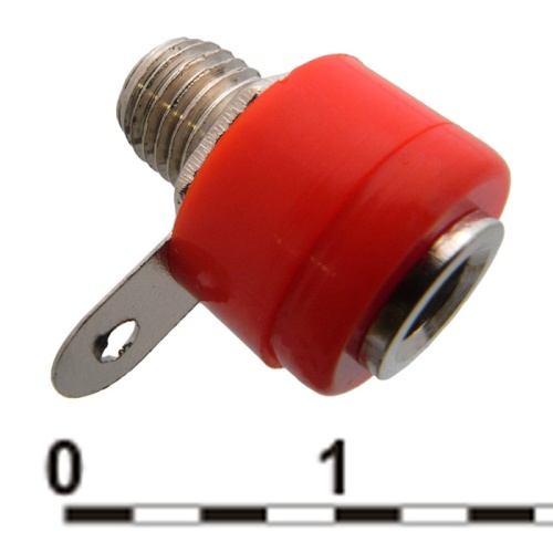 Гнездо RUICHI 10-0061 AL красный, монтаж на панель | код 69993 | Ruichi