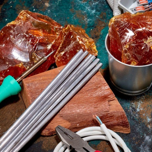 Припой пруток ПОС-40, 8мм, длина 400мм, ГОСТ 21931-76, олово 40%, свинец 60% (упак. 5 кг) | код 09-3543 | REXANT