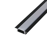 Комплект врезного алюминиевого профиля с рассеивателем, 22х6мм, 1м, черный REXANT | код 146-405-2 | REXANT