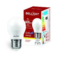 Лампа светодиодная LED 7Вт 3000K 600Лм E27 Шар | код 88297800 | BELLIGHT