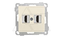 21 - Розетка 2xHDMI, сл.кость | код 2100-458-0102 | Mutlusan