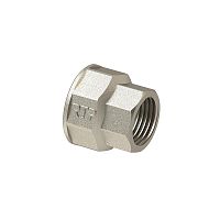 Муфта переходная латунь внутр. резьба 1/2х3/8дюйм никель (инд. упак.) | код 34902 | RTP