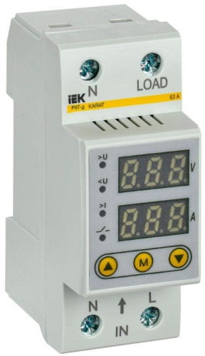 Реле напряжения и тока РНТ-д 1ф 36мм 63А | код IVC21-1-63 | IEK