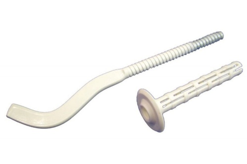 Кронштейн для радиатора штыревой плоский с дюбелем белый (7*180 мм) | код 4011 | ПрофСан Кронштейн для радиатора штыревой плоский с дюбелем белый (7*180 мм) | код 4011 | ПрофСан