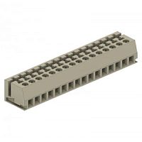 Клемма для торцевого подключения к печатной плате, подвод кабеля сбоку, 16 полюсов, шаг: 5 мм, винтовая фиксация провода, без маркировки, 250V, 5A, цвет: серый, серия LPST L | код 25.010.1656.0 | Wieland